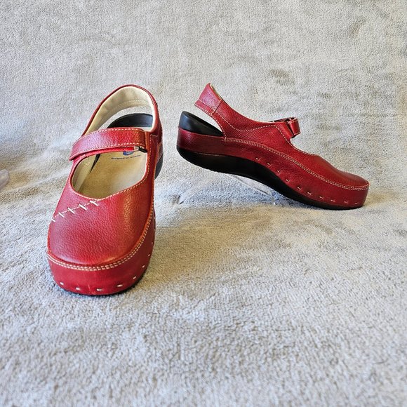 Wolky Shoes Wolky Womens Eu 42 Us Size 9755 Mary Jane Comfort Flat Walking Shoe Red Poshmark